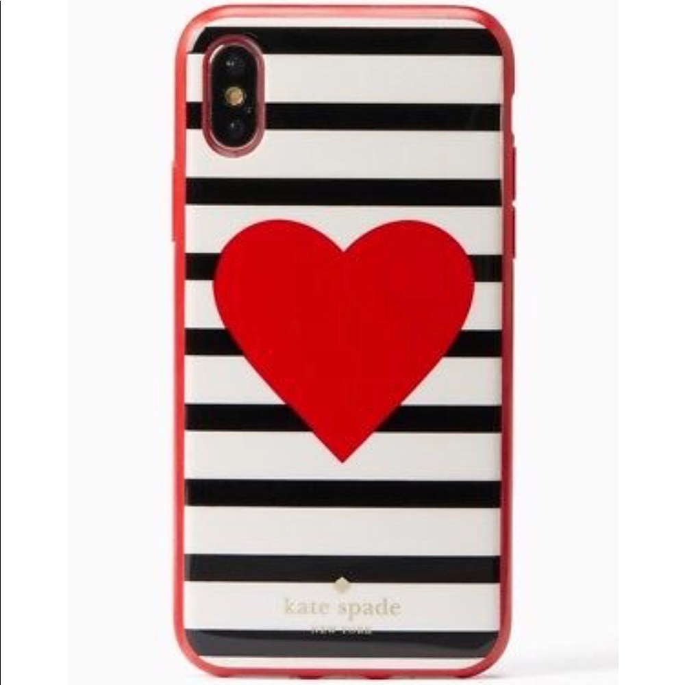 NWT Kate Spade Heart Stripe iPhone X Case